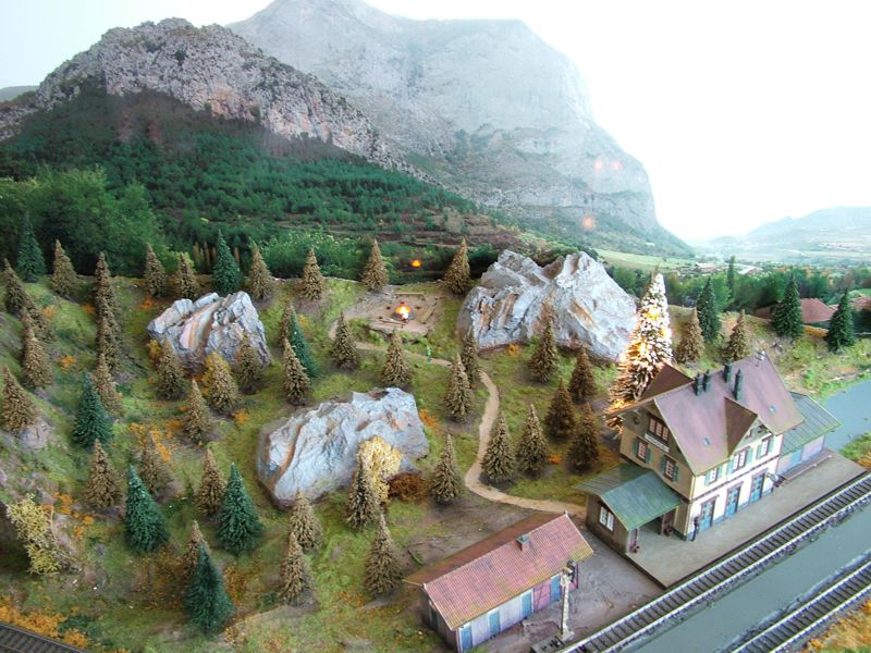 Montañas en la maqueta

